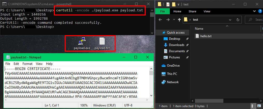 Encode Certutil Payload